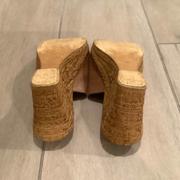 Made in Italy tan wedge sandals - Picture 6 of 6